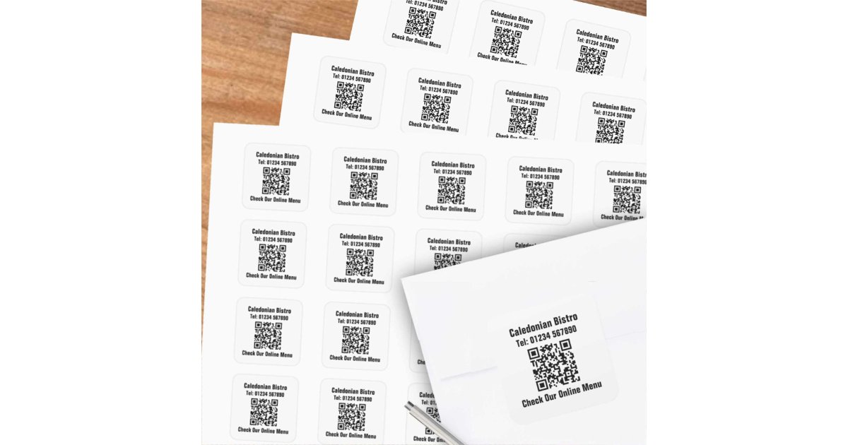 Restaurant Sticker Menu Qr Code Restaurant Online Menu QR Code Square Sticker | Zazzle