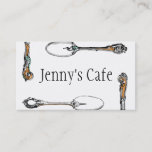 Restaurant Or Cafe Business Card, Antique Cutlery Business Card at Zazzle