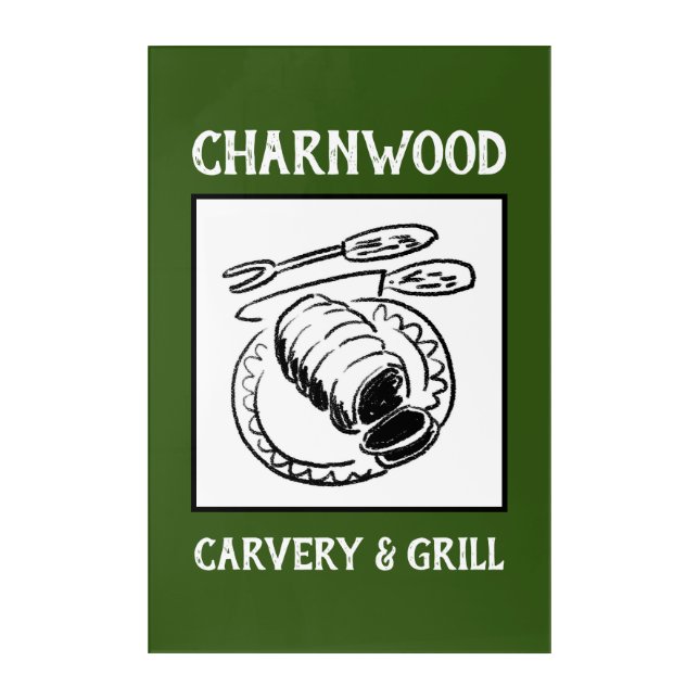 Restaurant or Carvery Sign Board. Acrylic Print (Front)