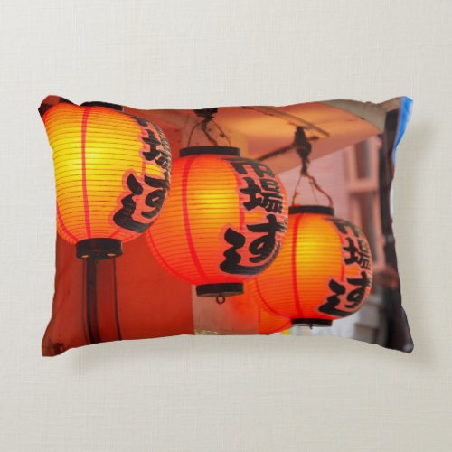  Restaurant Orange Lantern Beautiful Bright Food  Accent Pillow