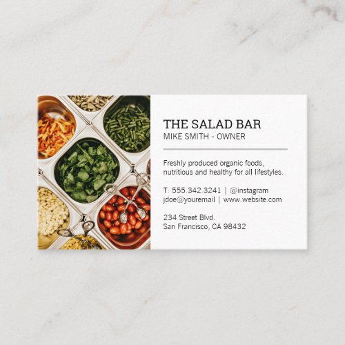 Restaurant Owner  Salad Bar Business Card