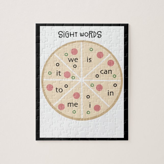 Restaurant Pizza Pie Sight Words Homeschooling Jigsaw Puzzle (Vertical)