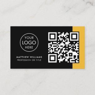 Restaurant Professional QR Code Logo Modern Business Card