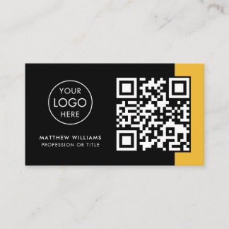 Restaurant Professional QR Code Logo Modern Business Card