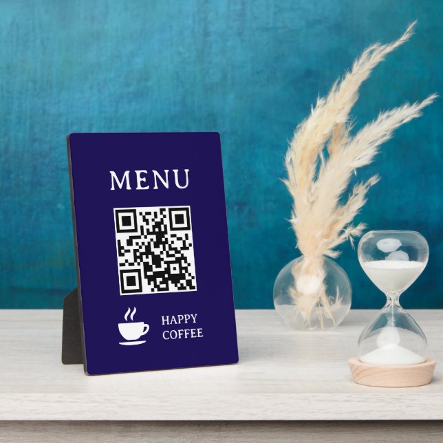 Restaurant QR Code Menu | 5" x 7" Plaque (Side)