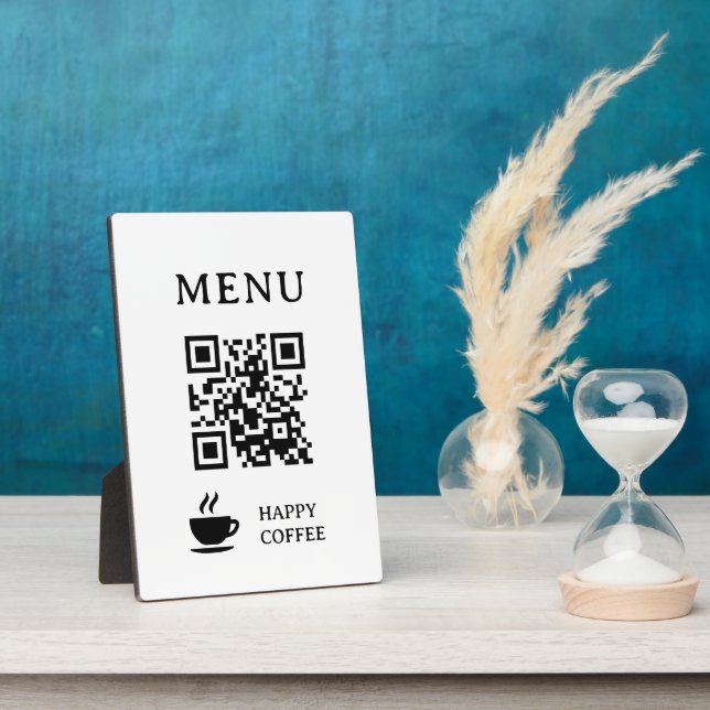 Restaurant QR Code Menu | 5" x 7" Plaque (Side)