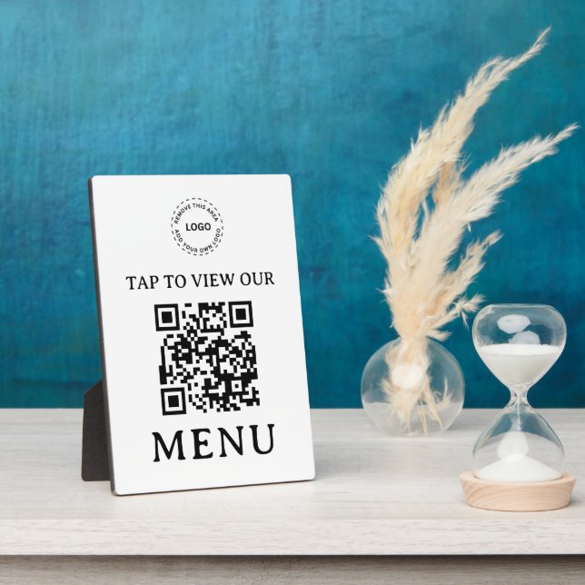 Restaurant QR Code Menu | 5" x 7" Plaque (Side)
