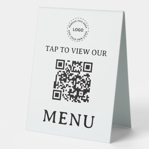 Restaurant QR Code Menu | 6" X 8" Plastic Table Tent