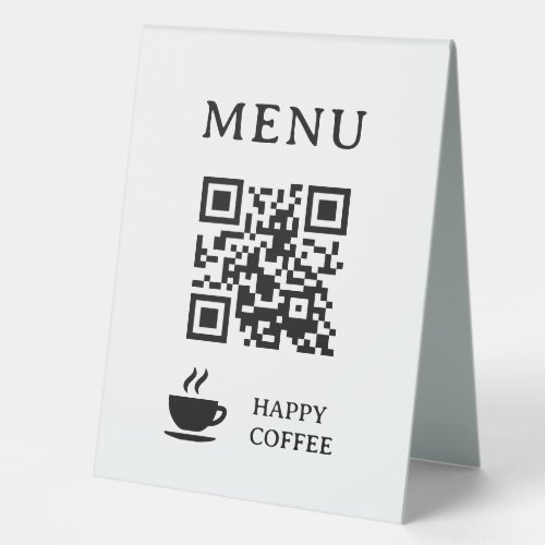 Restaurant QR Code Menu | 6" X 8" Plastic Table Tent
