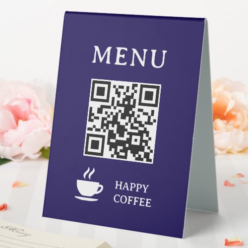Restaurant QR Code Menu | 6" X 8" Plastic Table Tent