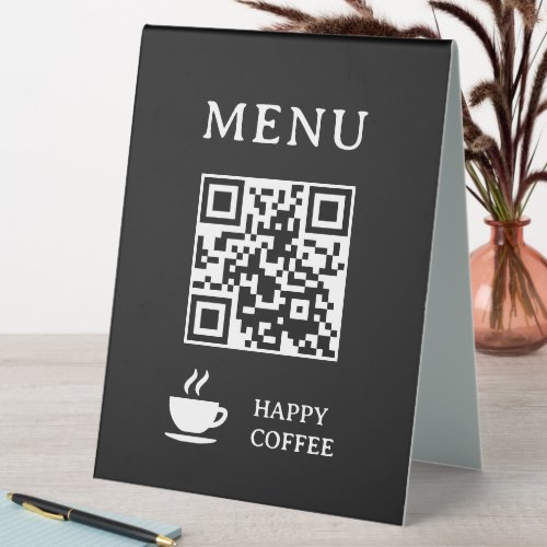 Restaurant QR Code Menu | 6" X 8" Plastic Table Tent