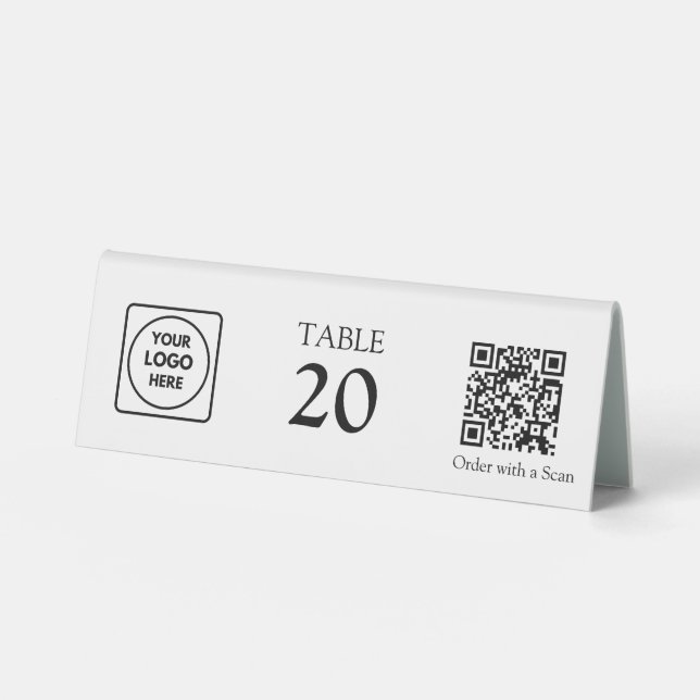 Restaurant QR Code | Table Number Scan-to-Order Tent (Front)