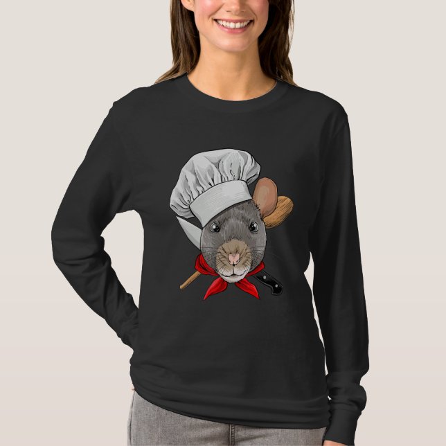 Restaurant Rat Chef Cook Culinary Kitchen Cooking T-Shirt (Front)