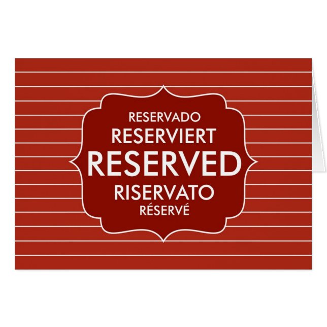 restaurant reserved table sign (Front Horizontal)
