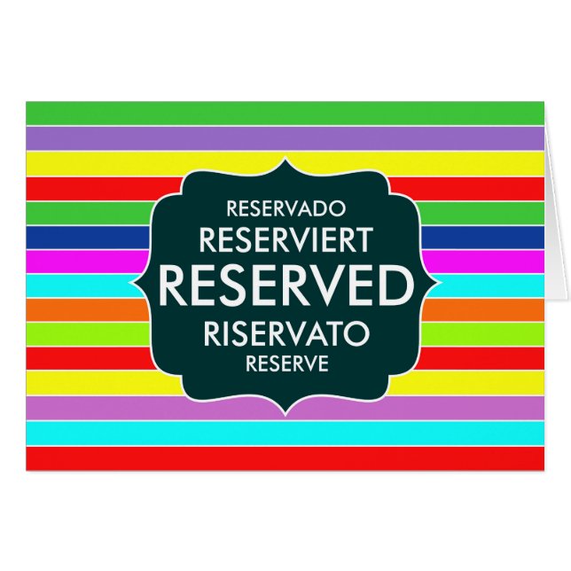 restaurant reserved table sign text symbol stripes cards (Front Horizontal)