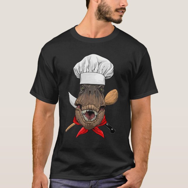 Restaurant Rex Chef Cook Kitchen Cooking  Dinosaur T-Shirt (Front)