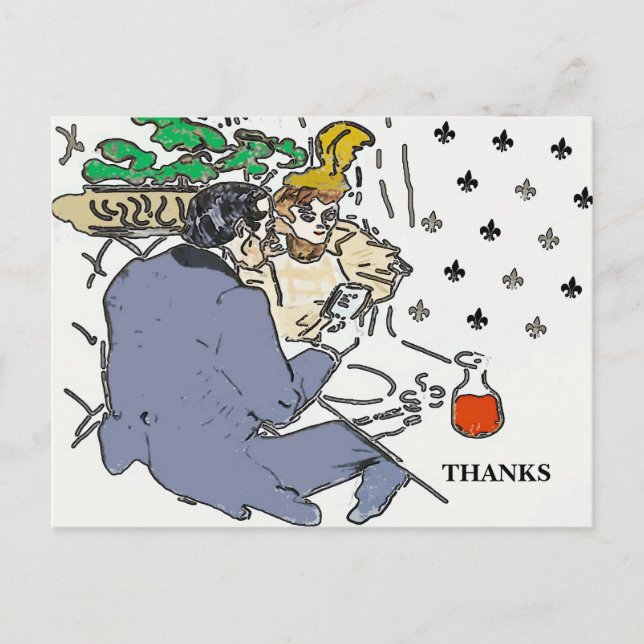 Restaurant Scene Cell Phone, Postcard (Front)