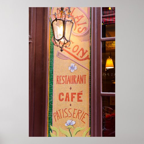 Restaurant Sign Paris France Poster