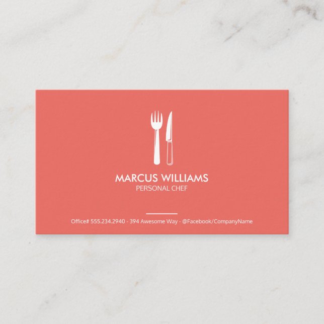 Restaurant Silverware Business Card (Front)