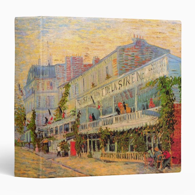 Restaurant Sirene, Asnières by Vincent van Gogh 3 Ring Binder (Front/Spine)