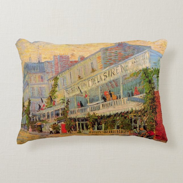 Restaurant Sirene, Asnières by Vincent van Gogh Accent Pillow (Front)