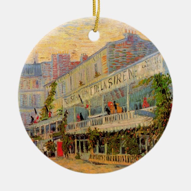 Restaurant Sirene, Asnières by Vincent van Gogh Ceramic Ornament (Front)