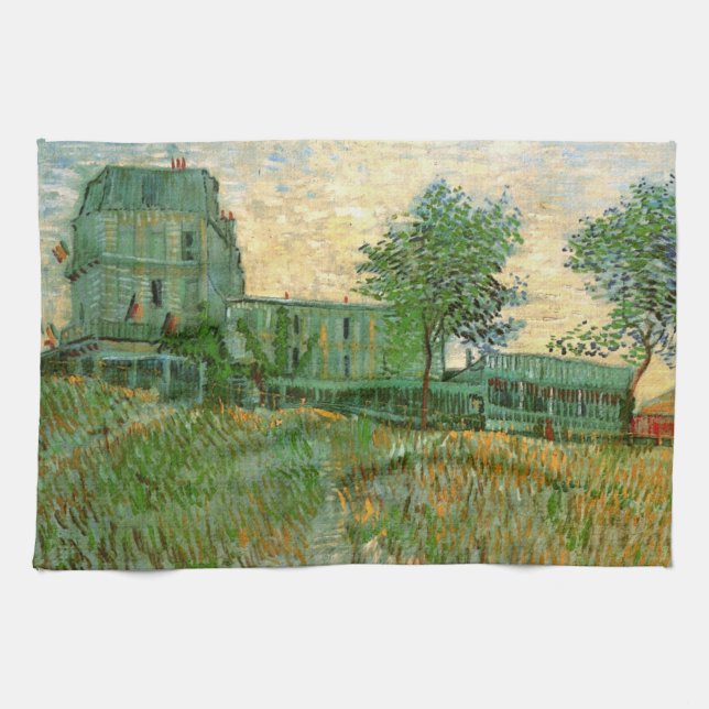 Restaurant Sirene, Asnières by Vincent van Gogh Kitchen Towel (Horizontal)