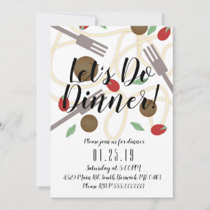 Restaurant Spaghetti Dinner Diner Italian Party Announcement