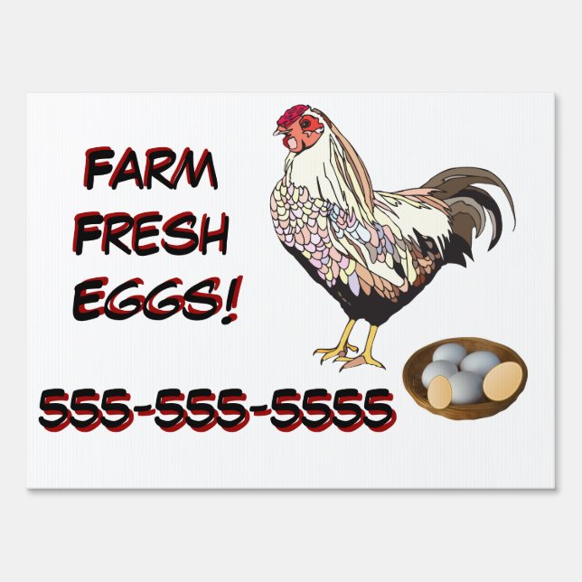Restaurant Supplies Farm Fresh Eggs Sign (Front)