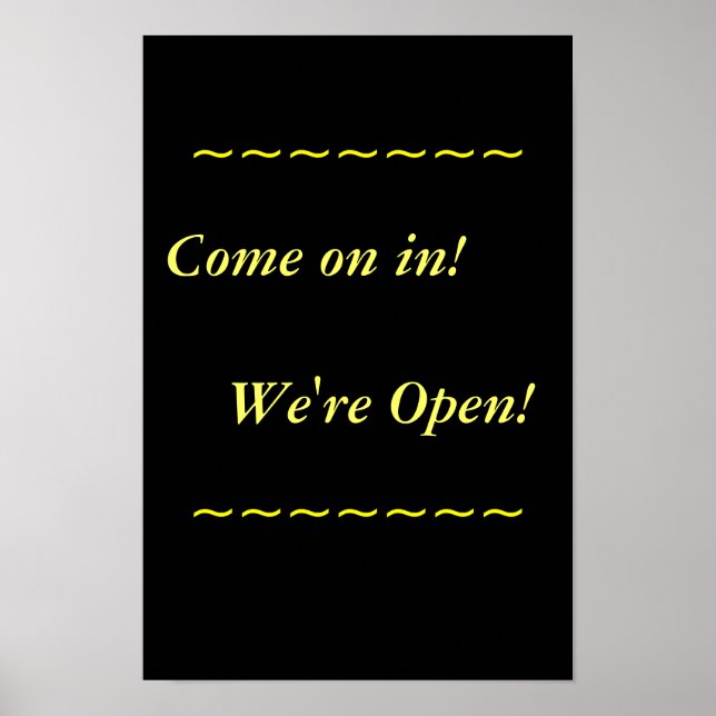 Restaurant Supplies, Open Sign, Black and Gold Poster (Front)