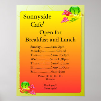 Restaurant Supplies Open Sign Sunnyside