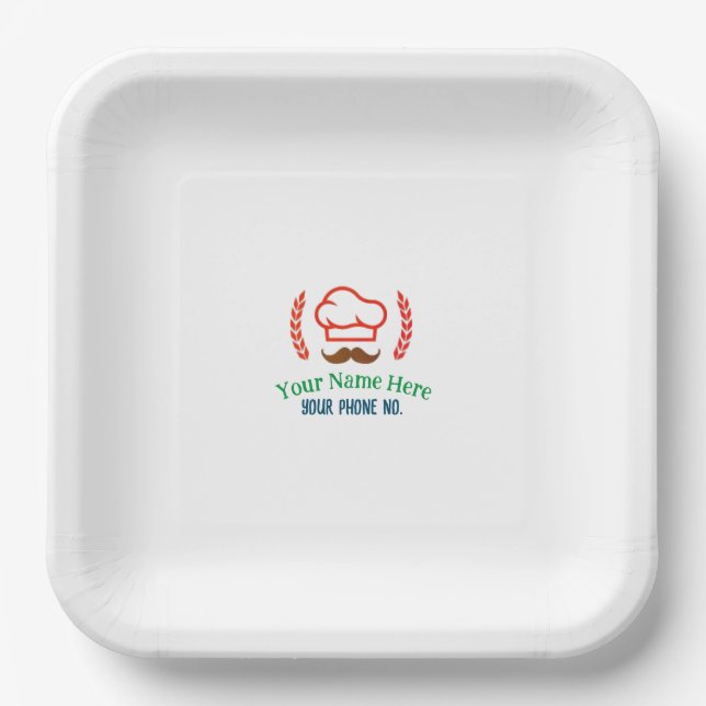 Restaurant T-Shirt with Customized Logo Paper Plates (Front)