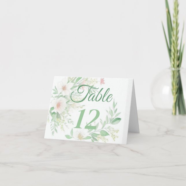 Restaurant Table Numbers Template In Spring Theme (Front)
