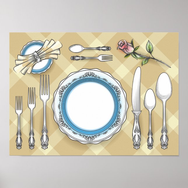 Restaurant Table Setting Poster (Front)