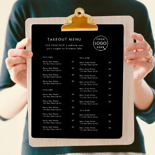 Restaurant Takeout Black Logo Takeaway Menu Flyer