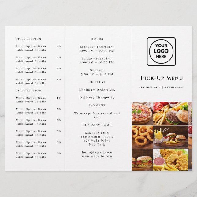 Restaurant Takeout Design | Modern Photo Branding (Front)