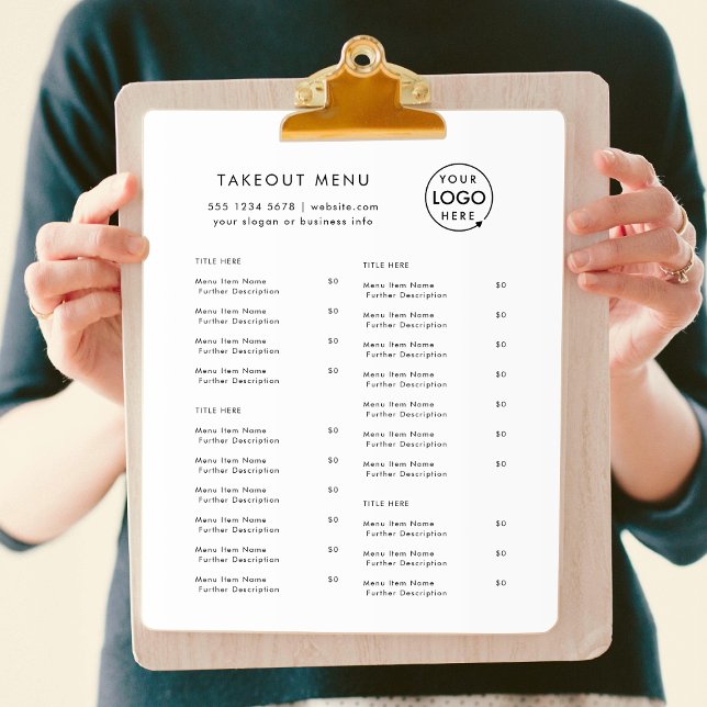 Restaurant Takeout | Minimalist Logo Catering Menu Flyer (Creator Uploaded)
