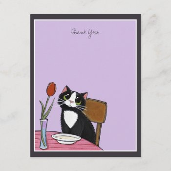 Restaurant Tuxedo Cat Thank You by LisaMarieArt at Zazzle