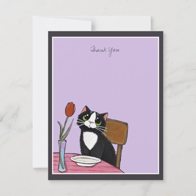 Restaurant Tuxedo Cat Thank You (Front)