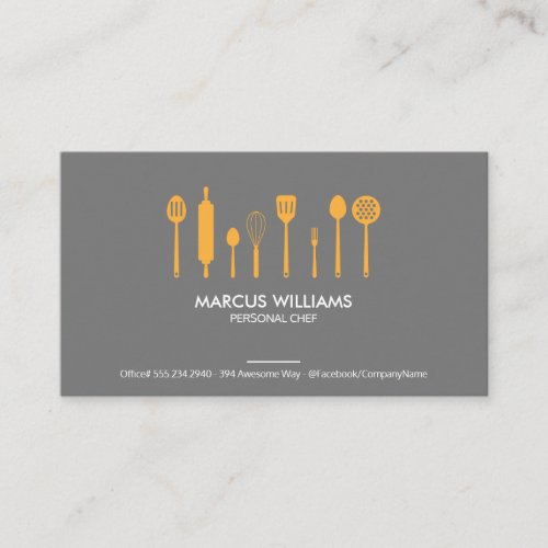 Restaurant Utensils  Executive Chef Business Card