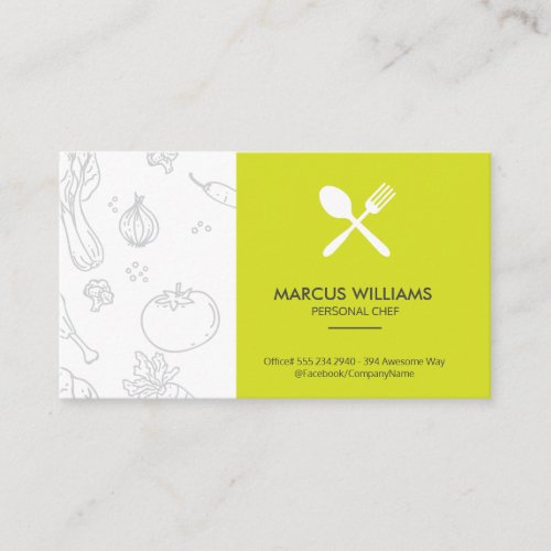 Restaurant Utensils  Executive Chef Business Card