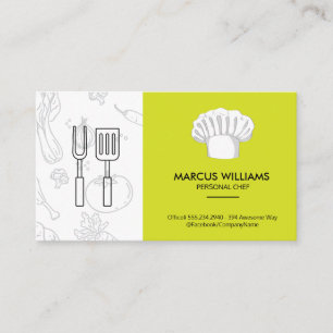 Restaurant Utensils Executive Chef Owner Business Card