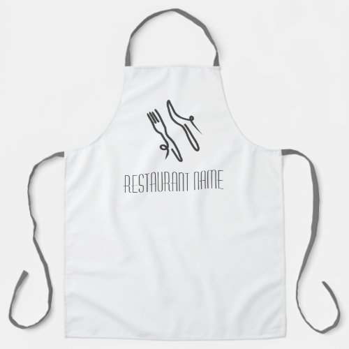 Restaurant waiter logo knife and fork apron