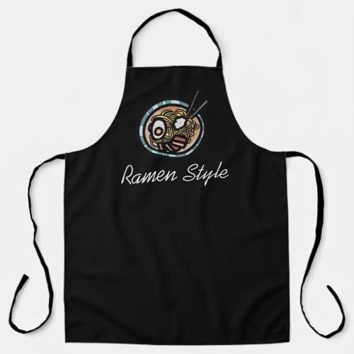 Restaurant waiter modern black Japanese ramen Apron