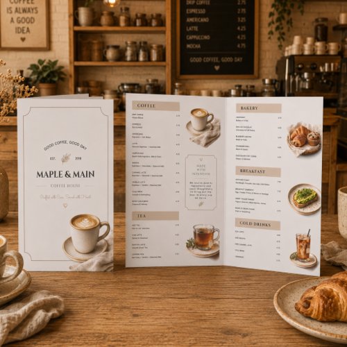 Restaurat Cafe Coffee Shop Folded Menu