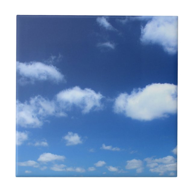 Restful Clouds Photo Ceramic Tile (Front)