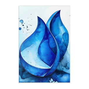 Restful Indigo Curves Acrylic Print