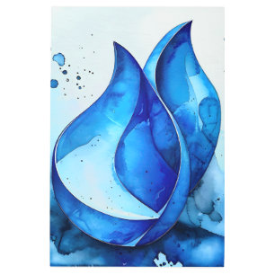 Restful Indigo Curves Metal Print