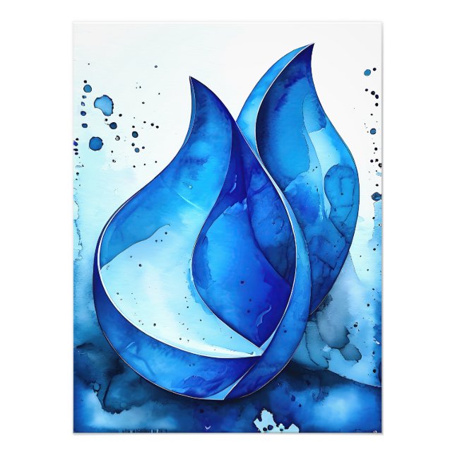 Restful Indigo Curves Photo Print (Front)