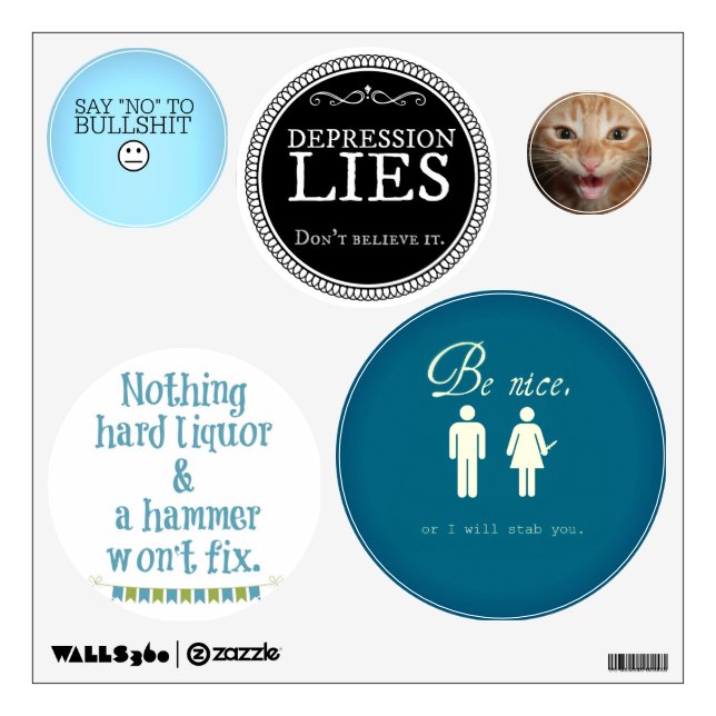 Restickable Wall Decals for Home of Office (Front)